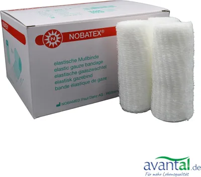 Produktbild von NOBATEX Mullbinden elastisch 8 cm x 4 m PZN: 07094955