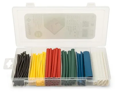 Schrumpfschlauch-Set, 100-tlg., 6 Größen, 6 Farben