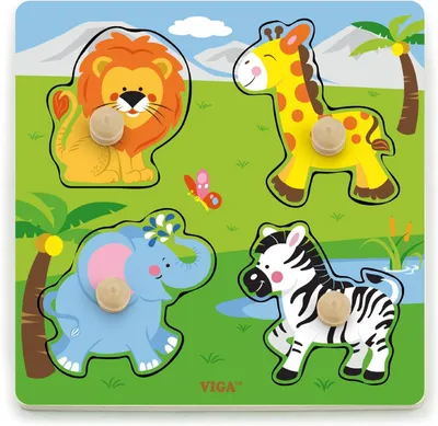 Immagine prodotto di Animali - Puzzle in legno a incastro - Animali selvatici - Multicolore