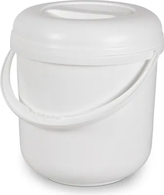 Produktbild von Nölle Profi Brush Deckeleimer, 10 Liter Kunststoff, weiß für Malerarbeiten | 1 Stück