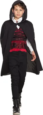 Produktbild von Boland 71009 - Umhang Dunkler Vampir, für Kinder, Überwurf, Cape, Fledermaus, Kostüm, Karneval, Mottoparty, Halloween