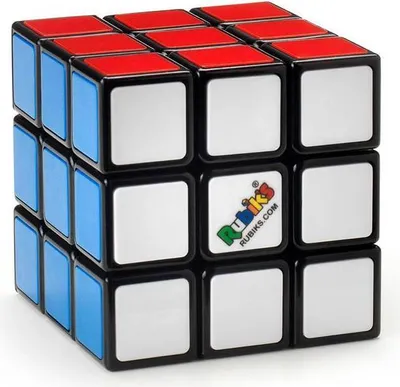 A 3x3 Rubik's Cube is shown from a slightly elevated, diagonal angle against a white background.