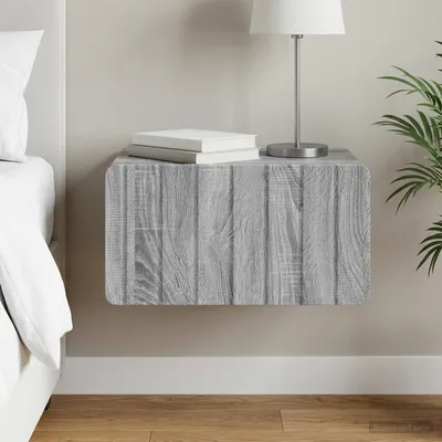 Image de vidaXL Table de chevet murale Sonoma grise 49 x 34,5 x 24 cm