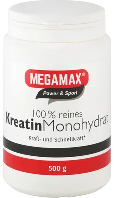 Obrázek produktu pro MEGAMAX Power & Sport 100 % čistý kreatin monohydrát v prášku, 500 g prášku