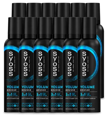 Productafbeelding van 12 x Syoss Volume Haarmousse - 250 ml - Voordeelverpakking - 12 stuks