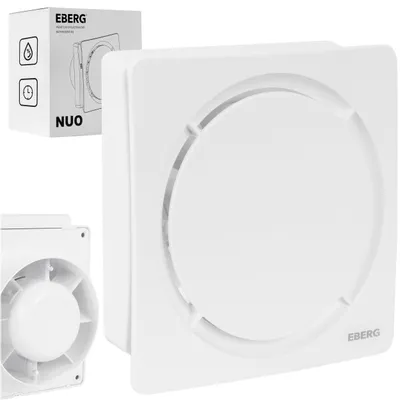 Zdjęcie produktu dla EBERG NUO 100 HT Wentylator Łazienkowy 100 mm Higrostat Timer Biały