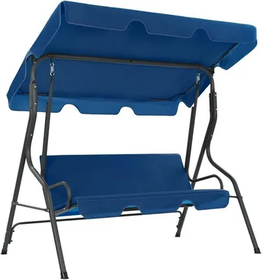 Productafbeelding van Hollywoodschommel, tuinschommel, schommel voor de tuin, schommelframe, schommel voor de tuin, schommelconstructie, donkerblauw, 170x110x153 cm, stof