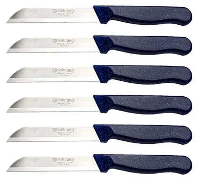 Produktbild von SOLINGEN Messer Allzweckmesser BLAU Flitter Obstmesser Sehr scharf Schälmesser, Stückzahl:6 Stück