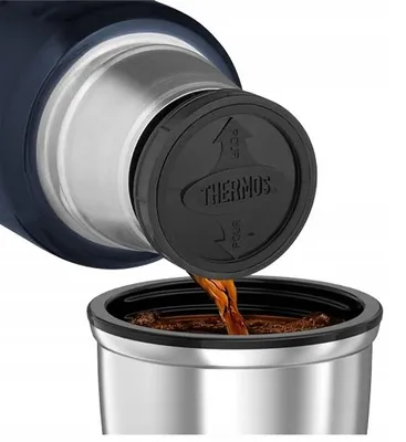Produktbild von Thermos KING 1,2l Thermoskanne Schwarz Griff
