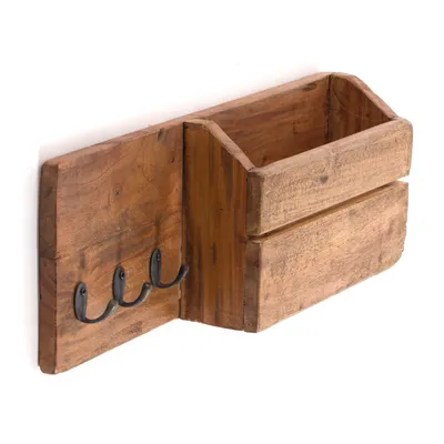 Produktbild von SCHLÜSSELBRETT "LINO" | mit 3 Haken | Holz Wandgarderobe