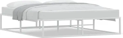 Image de Cadre de lit sans matelas blanc 160x200 cm métal