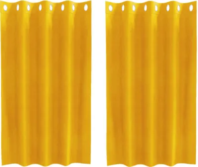 Zdjęcie produktu dla vidaXL Zasłony zaciemniające, 2 szt., musztardowy żółty, 140 x 140 cm, aksamit