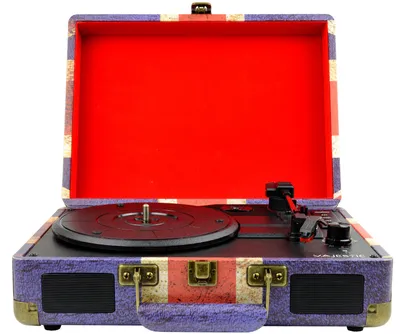 Immagine prodotto di New Majestic B07B9MMHQF Giradischi TT 43 BT Valigetta UK Retro' Blu Bianco Rosso