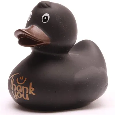 Produktbild von Badeente Thank You schwarz Vinyl 8 cm