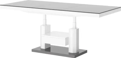 Produktbild von Design Couchtisch Tisch mit Schublade HM-120 Hochglanz stufenlos höhenverstellbar ausziehbar Esstisch