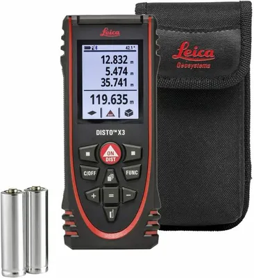 Produktbild von Leica DISTO X3, Laser-Distanzmessgerät, ft, In, m, Schwarz, Digital, IP65, Android, iOS