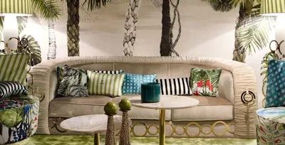 Produktbild von Casa Padrino Luxus Sofa mit Metall Ornamenten Beige / Gold 260 x 103 x H. 80 cm - Luxus Wohnzimmer & Hotel Möbel - Erstklassische Qualität -  Italy