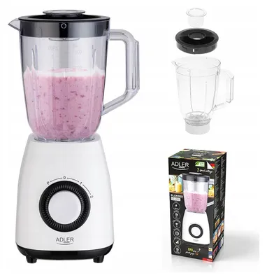 Zdjęcie produktu dla Adler AD 4085, Blender stołowy, 1,5 l, Funkcja pulse, 1,2 m, 1000 W, Czarny, Biały