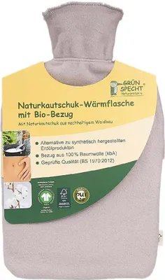 Produktbild von Grünspecht Naturkautschuk-Wärmflasche mit Bio-Bezug 2l
