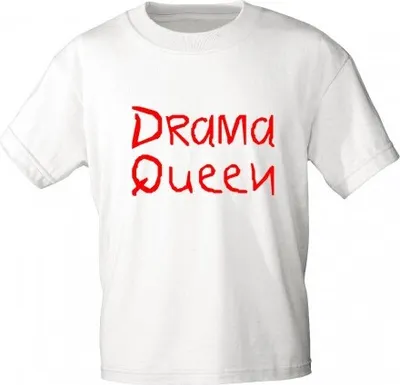 Produktbild von Kinder T-Shirt mit Druck - DRAMA QUEEN - 06942 - weiß - Gr. 86-164 Größe - 98/104