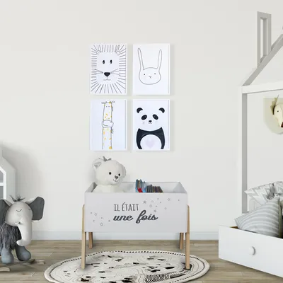 Produktbild von Kinderbuchkorb Einmal in der Zeit Weiß