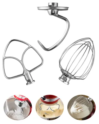 3-tlg. Mixerzubehör für KitchenAid 4,5-5 QT, Edelstahl