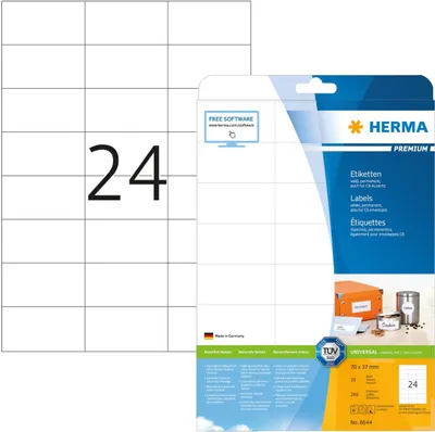 Produktbild von HERMA - Etikett 8644 70x37mm premium weiß 240 Stück