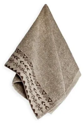 Image de Serviette, serviette en coton, haute qualité, motif aztèque, Driada 30 x 50 cm, beige
