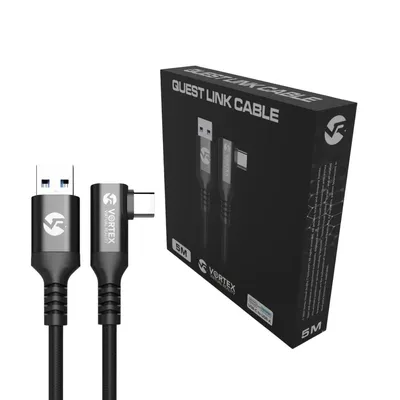 Immagine prodotto di VORTEX VR Cavo USB-A su USB-C da 5m per Meta Quest Link – Trasferimento dati ad alta velocità a 5 Gbit/s per Quest 3S, Quest 3, Quest 2 e Oculus Quest
