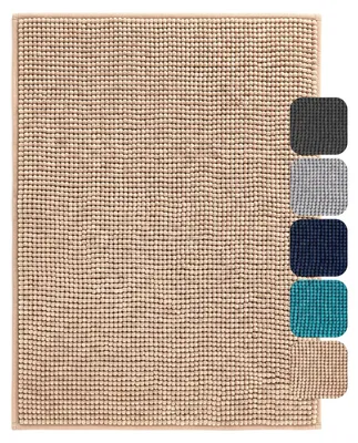Productafbeelding van Badmat - Chenille badmat - 70 x 120 cm - Beige - Antislip - Machinewasbaar