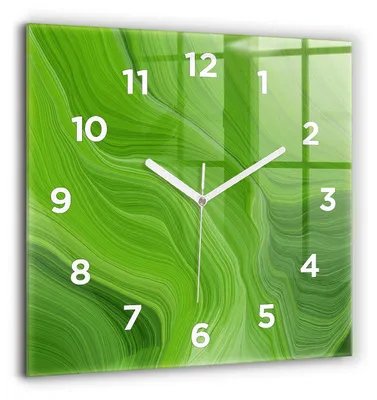 Produktbild von Wallfluent Große Wanduhr – Stilles Quarzuhrwerk - Uhr Dekoration Wohnzimmer Schlafzimmer Küche - Zifferblatt - weiße Zeiger - 60 cm - Moderne Wellen