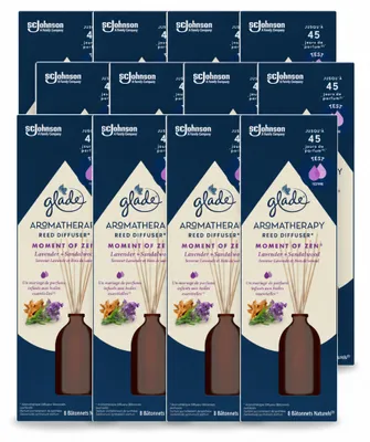 Productafbeelding van 12 x Glade Aromatherapie geurstrips Moment of Zen - Lavendel en sandelhout - 80 ml - Voordeelverpakking - 12 stuks