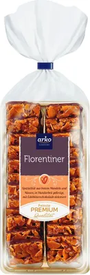 Produktbild von arko Florentiner mit Zartbitterschokolade, 100g