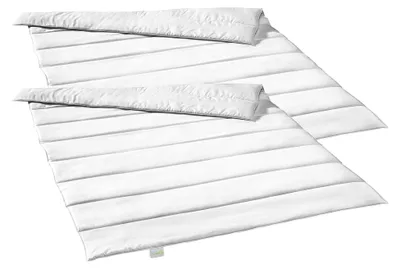 Produktbild von Ecoline 2er Set Bettdecken 135 x 200 cm, leichte Sommerdecken, n Set aus 100% Mikrofaser, waschbar, allergikerfreundlich, Steppdecke, weiß