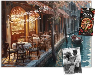 Produktbild von Magnettafel 120x90cm Pinnwand Whiteboard beschreibbar - Sonnenuntergang Venedig