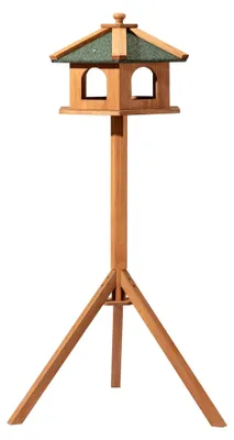 Imagen del producto de Solidchoice: Comedero para aves con soporte de 115 cm, fabricado en madera de pino