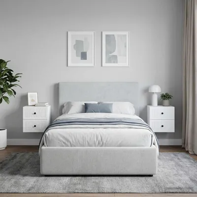 Image de Maison Exclusive - Table de chevet murale, lot de 2, blanc, 33 x 34,5 x 40 cm