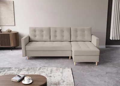 Produktbild von FurMeb24 - Ecksofa DIVO L - Skandinavisch , Sofa mit   2 Bettkasten und Schlaffunktion - PAROS 02