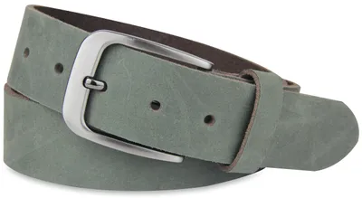 Produktbild von Fomax Ledergürtel Stilvoller Herren Veloursledergürtel, 3,8 cm breit mit edler dunkelsilberner Schließe, Grün, Größe 80