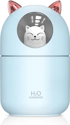 Produktbild von USB-Luftbefeuchter mit Kaltvernebelung, einstellbarem Vernebelungsgrad, 300-ml-Wassertank für bis zu 8 Stunden Laufzeit, 7-farbige LED-Beleuchtung, automatische Abschaltung bei Wassermangel, geeignet für Schlafzimmer, Zuhause, Büro (auch für Katzen geeignet),Green