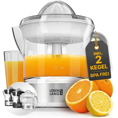 Produktbild von LEBENLANG Zitruspresse elektrisch - 2 Kegel & BPA-Frei & 700ml