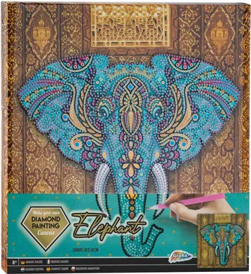Image de Peinture sur toile en forme de diamant Olifant, 30x30cm