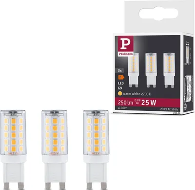 Image de Paulmann Standard 230V LED culot à broches, set de 3 pièces