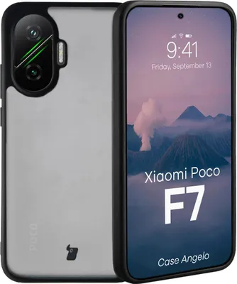 Produktbild von Bizon Case Angelo Xiaomi POCO F7 geraucht mit schwarzem Rahmen
