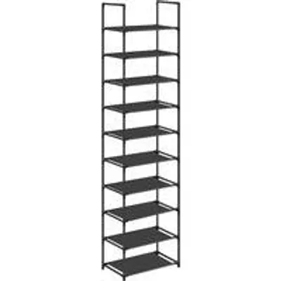 Immagine prodotto di Scala a gradini stretta a 10 gradini, 33x33x173 cm, nera, per ingresso e camera da letto