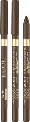 Zdjęcie produktu dla Eveline Cosmetics Variete Wodoodporna żelowa kredka do oczu 02 Brown