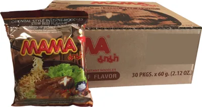 Produktbild von MAMA Instant Nudelsuppe Orientalischer Art, Schmorbraten Geschmack (30x60g Beutel)