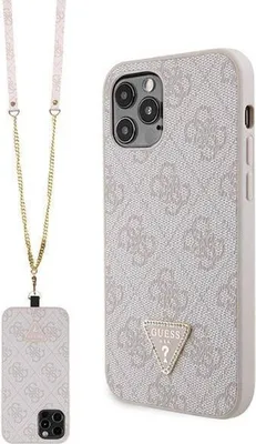Produktbild von Hülle Guess Guhcp12Mp4Tdscpp Für Iphone 12 / 12 Pro - Rosa Crossbody 4G Metall Logo