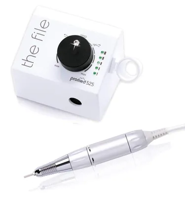 Produktbild von Promed – Nagelfräser The File 525 Rechts- & Linkslauf – Elektrische Nagelfeile stufenlos bis 25000 U/min – Profi Nail Drill für Gel-, Acryl- & Naturnägel – Für Maniküre/Pediküre, Nailart/Nageldesign
