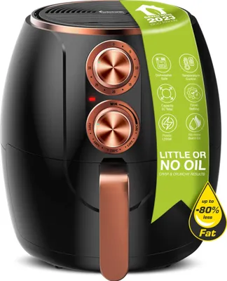 Produktbild von TurboTronic Heissluftfritteuse Retro 3 Liter - AF3 - Heißluftfritteuse, Airfryer, Fritteuse ohne Fett / Öl, 90°C 210°C Heiß Luftfritteuse Air Friteuse Power Schwarz
